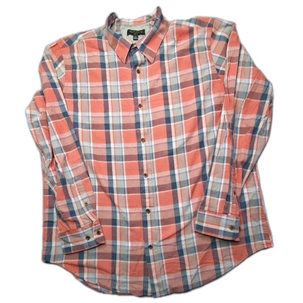 Banana Republic Men's Button Up Long Sleeve XL Slim Fit Plaid Red/Blue